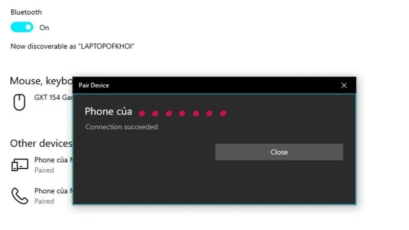 Kết nối điện thoại Samsung với máy tính qua Bluetooth