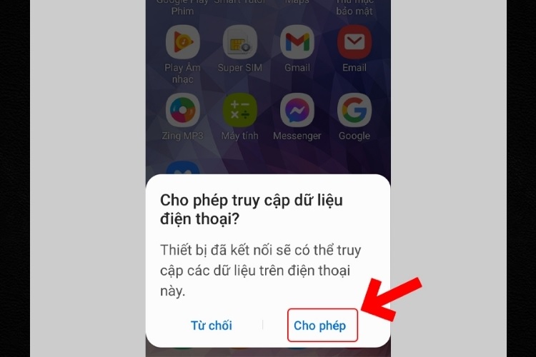 Kết nối điện thoại Samsung với máy tính qua dây cáp USB