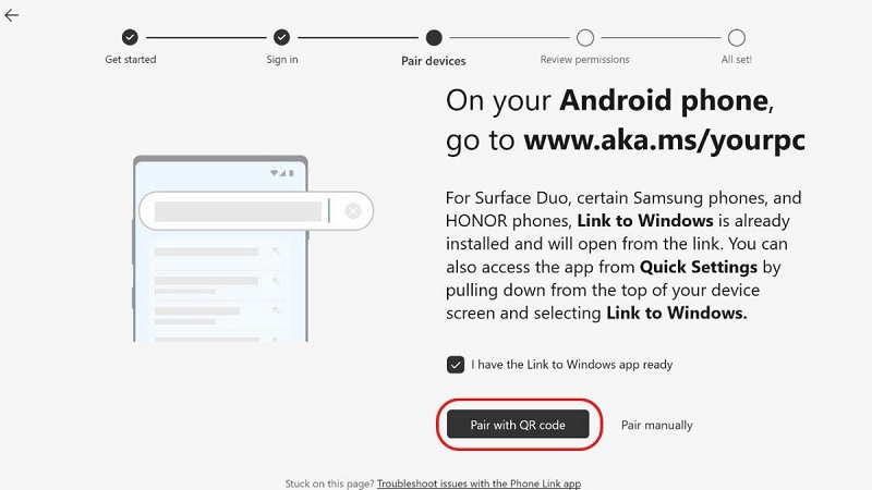 Kết nối điện thoại với máy tính qua ứng dụng Phone Link