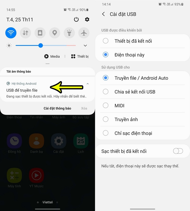 Cách kết nối điện thoại Android với máy tính bằng cáp USB