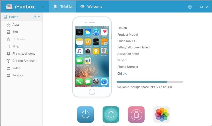 Phần mềm iFunbox kết nối iPhone với máy tính