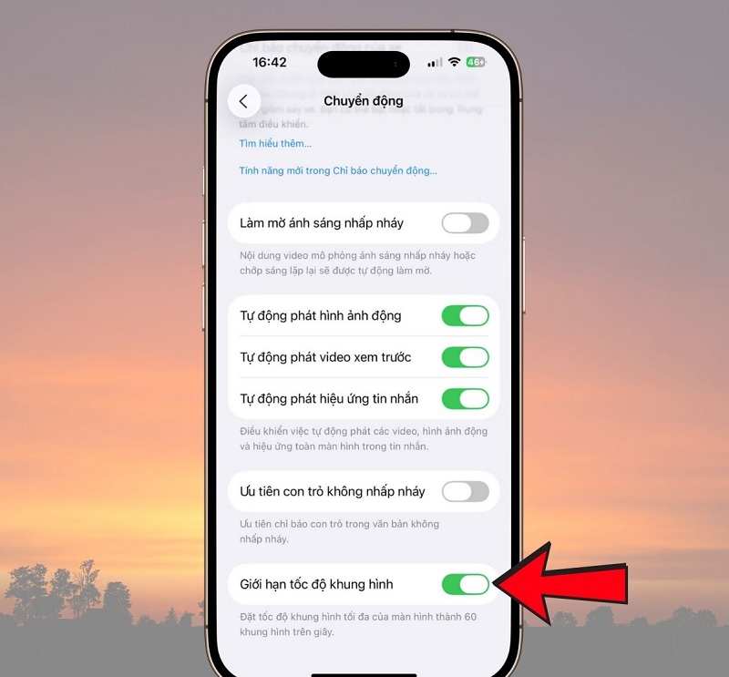Cách bật tắt 120Hz trên iPhone 17 Series