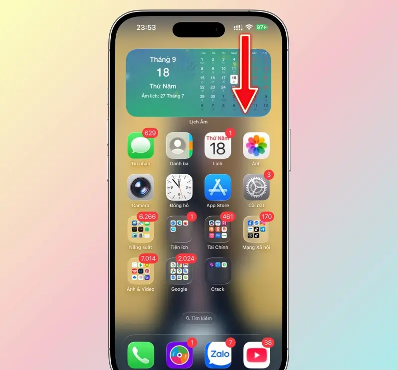 Cách bật tắt chế độ im lặng trên iPhone 17 qua trung tâm điều khiển