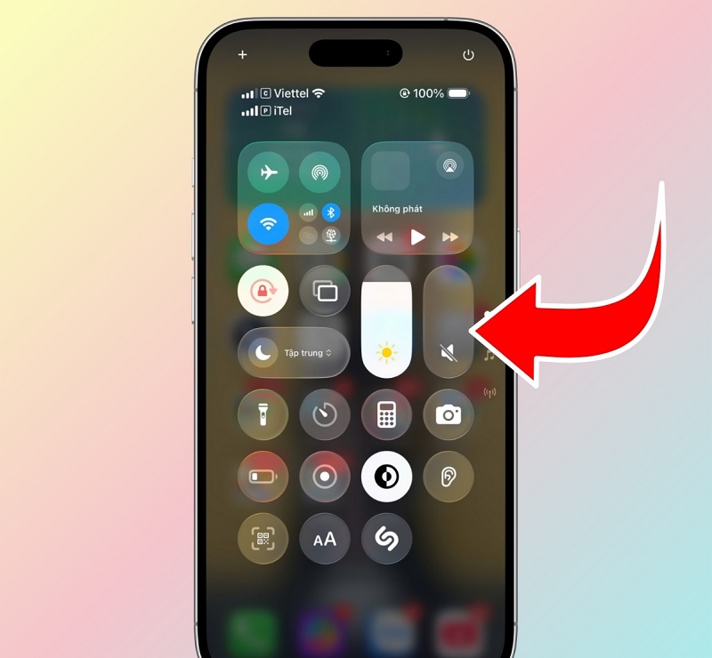 Cách bật tắt chế độ im lặng trên iPhone 17 qua trung tâm điều khiển