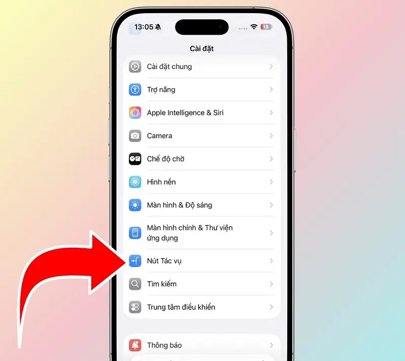 Cách bật tắt chế độ im lặng trên iPhone 17 sử dụng nút tác vụ