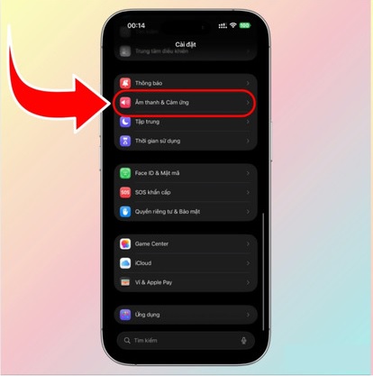 Cách bật tắt chế độ im lặng trên iPhone 17 qua cài đặt
