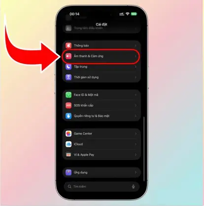 Cách bật tắt chế độ im lặng trên iPhone 17 qua cài đặt