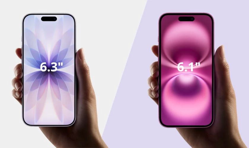 So sánh iPhone 17 và iPhone 16 qua màn hình