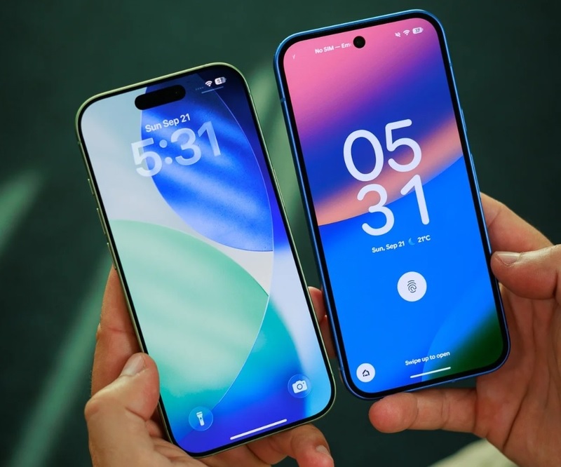 So sánh iPhone 17 và Pixel 10 qua màn hình