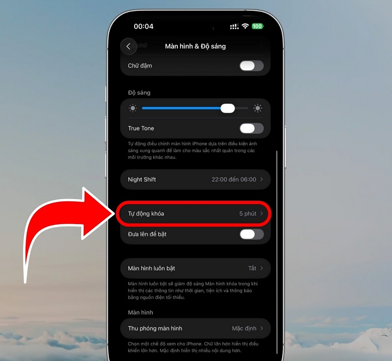 Sử dụng tính năng khóa tự động tắt màn hình iPhone 17 Pro Max