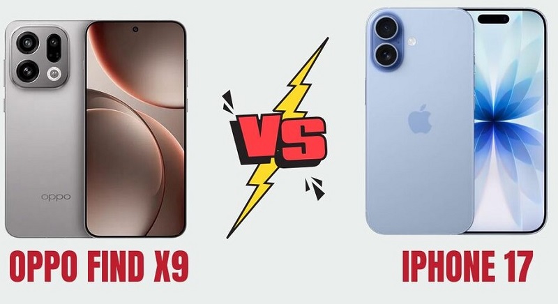 So sánh iPhone 17 và OPPO Find X9 qua thiết kế