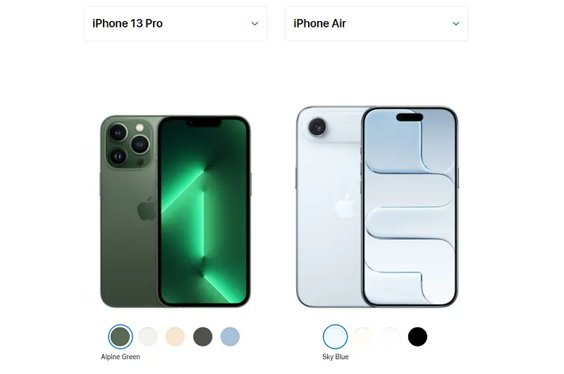 iPhone Air và iPhone 13 Pro