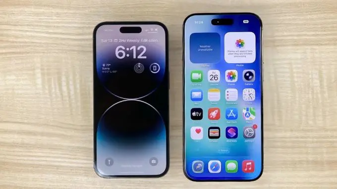 So sánh iPhone Air và iPhone 14 Pro qua màn hình