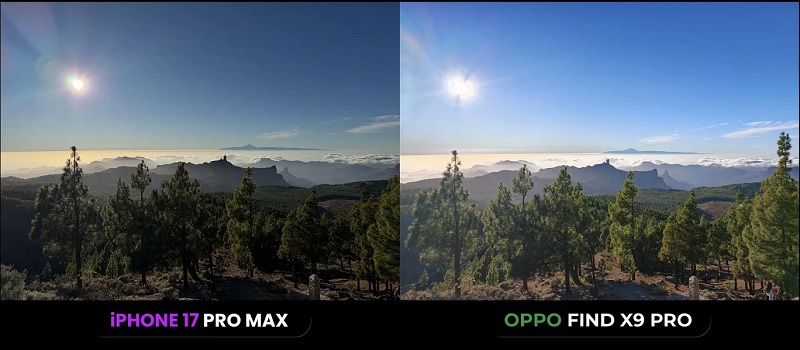 So sánh OPPO Find X9 Pro và iPhone 17 Pro Max qua camera