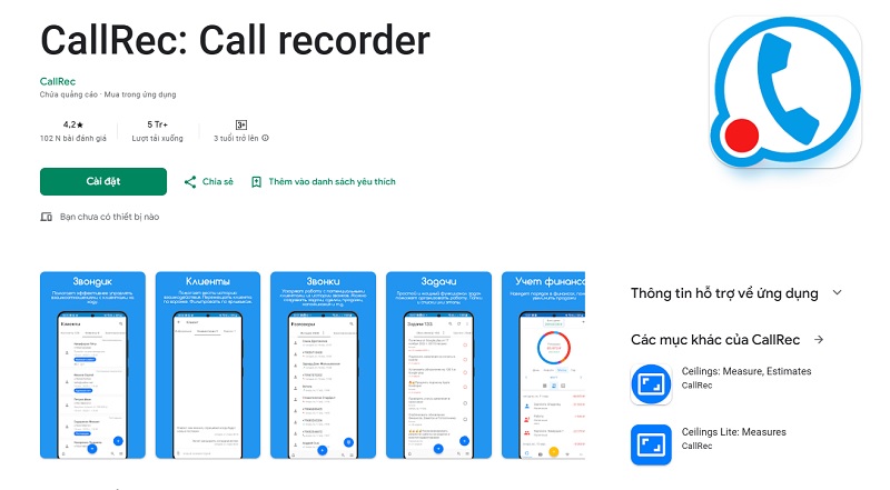 CallRec Lite - Phần mềm ghi âm cuộc gọi trên iPhone