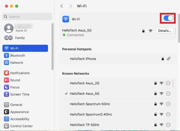 Cách bật/tắt Wifi trên Macbook 