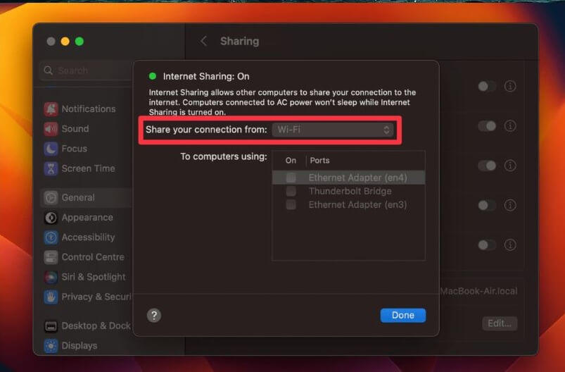 Cách phát wifi trên Macbook