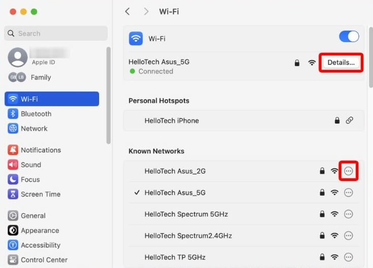 Cách quên WiFi trên MacBook