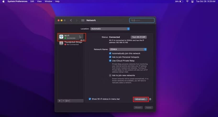 Cách quên WiFi trên MacBook