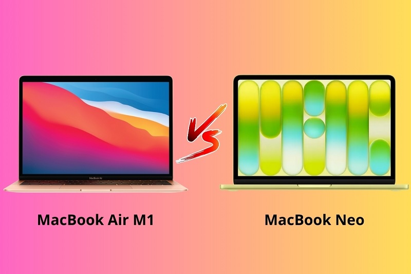 So sánh MacBook Neo và MacBook Air M1 qua màn hình và chất lượng hiển thị