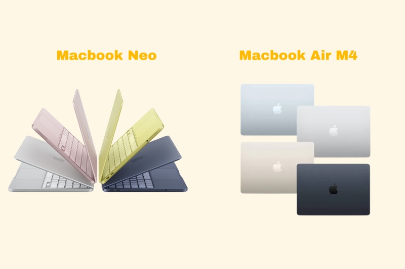 So sánh MacBook Neo và MacBook Air M4 qua bộ nhớ Ram và lưu trữ