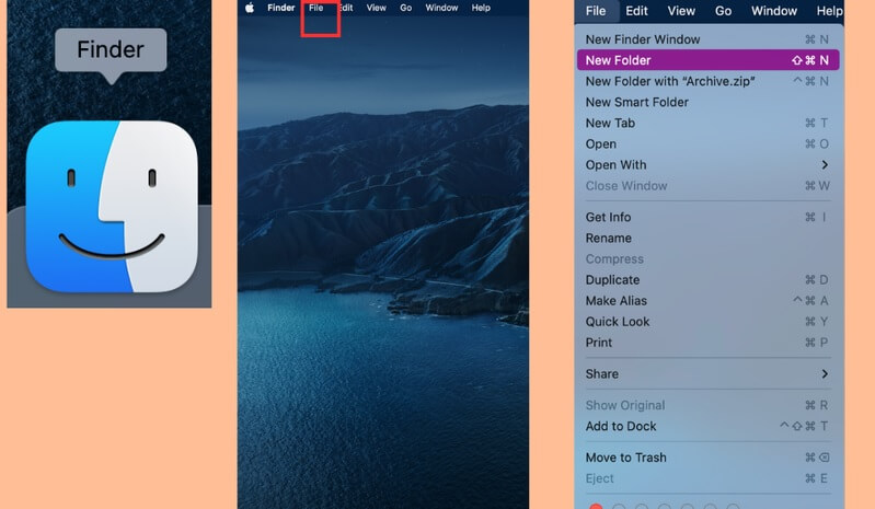 Tạo folder từ menu cửa sổ macOS