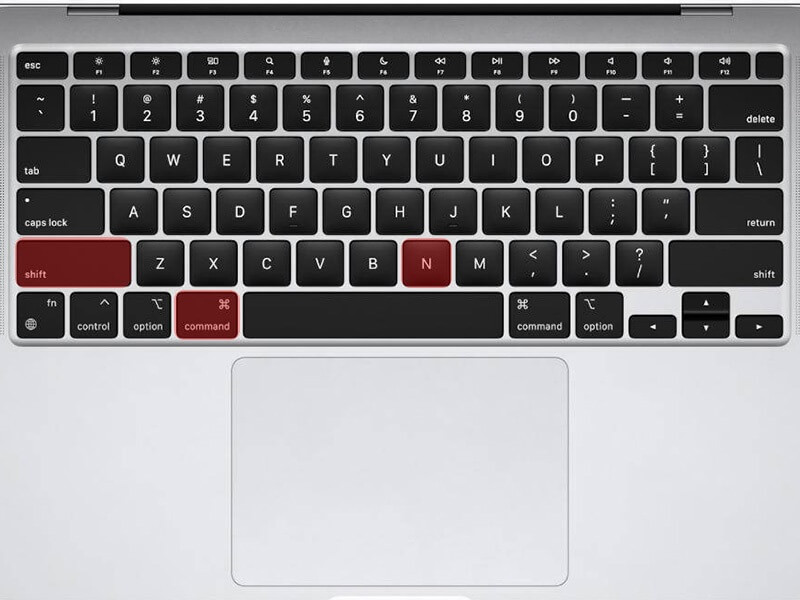 Sử dụng tổ hợp phím tạo folder trên Macbook