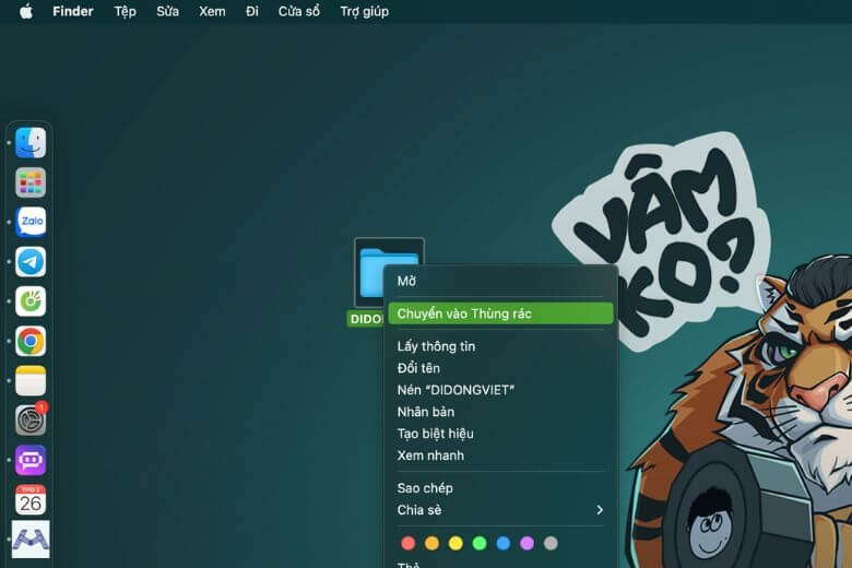 Cách xóa folder trên Macbook