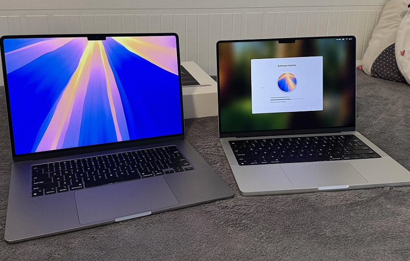 So sánh MacBook Air M2 và MacBook Air M4 qua màn hình