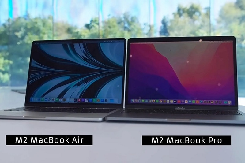 So sánh MacBook Pro M2 và MacBook Air M2 qua màn hình