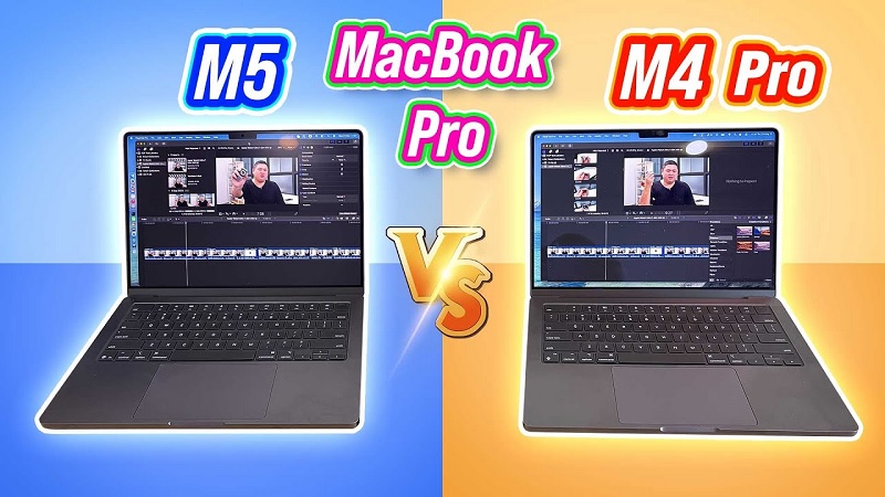 So sánh MacBook Pro M4 và MacBook Pro M5 qua tính năng AI