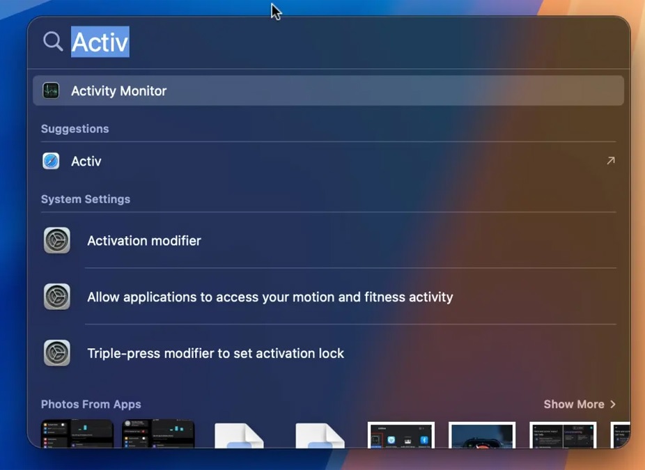 Cách mở Activity Monitor trên Macbook