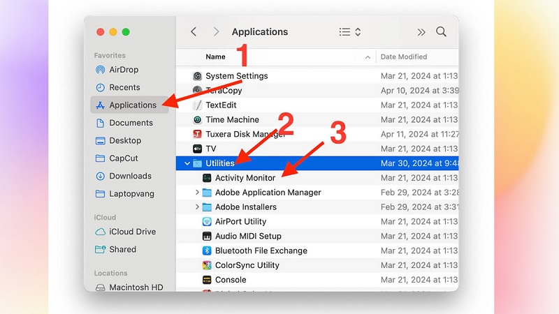 Cách mở Activity Monitor trên Macbook