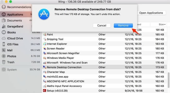 Xoá ứng dụng trên MacBook bằng công cụ Quản lý bộ nhớ