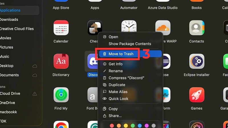 Xoá ứng dụng trên MacBook bằng Finder