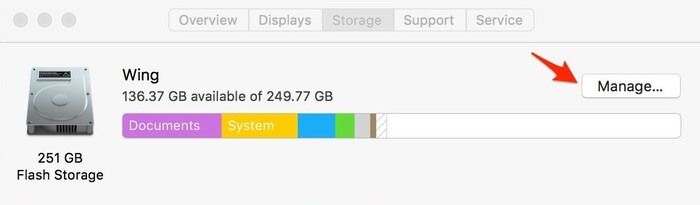 Xoá ứng dụng trên MacBook bằng công cụ Quản lý bộ nhớ