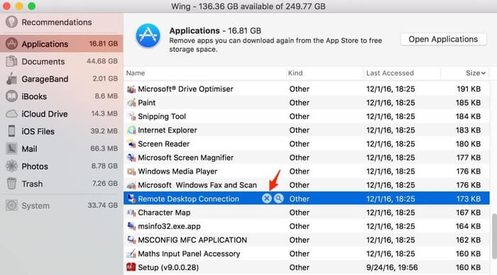 Xoá ứng dụng trên MacBook bằng công cụ Quản lý bộ nhớ