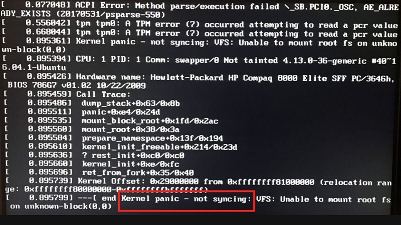 Lỗi Kernel Panic trông như nào?