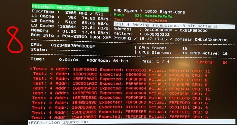 kiểm tra nguyên nhân Kernel Panic qua RAM bằng MemTest86