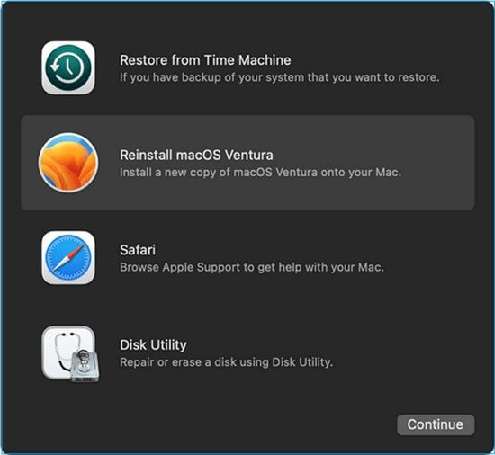 Sửa lỗi MacBook không nhập được mật khẩu bằng cách Cài đặt lại MacOS