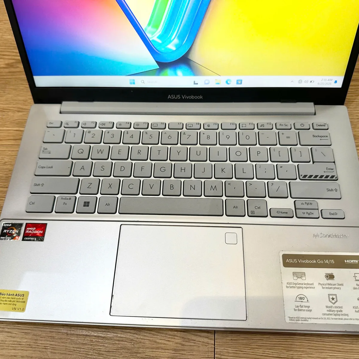 Asus Vivobook Go 14 E1404FA-NK177W R5-7520U/16GB/512GB/14"FHD/Win11 Bạc Cũ