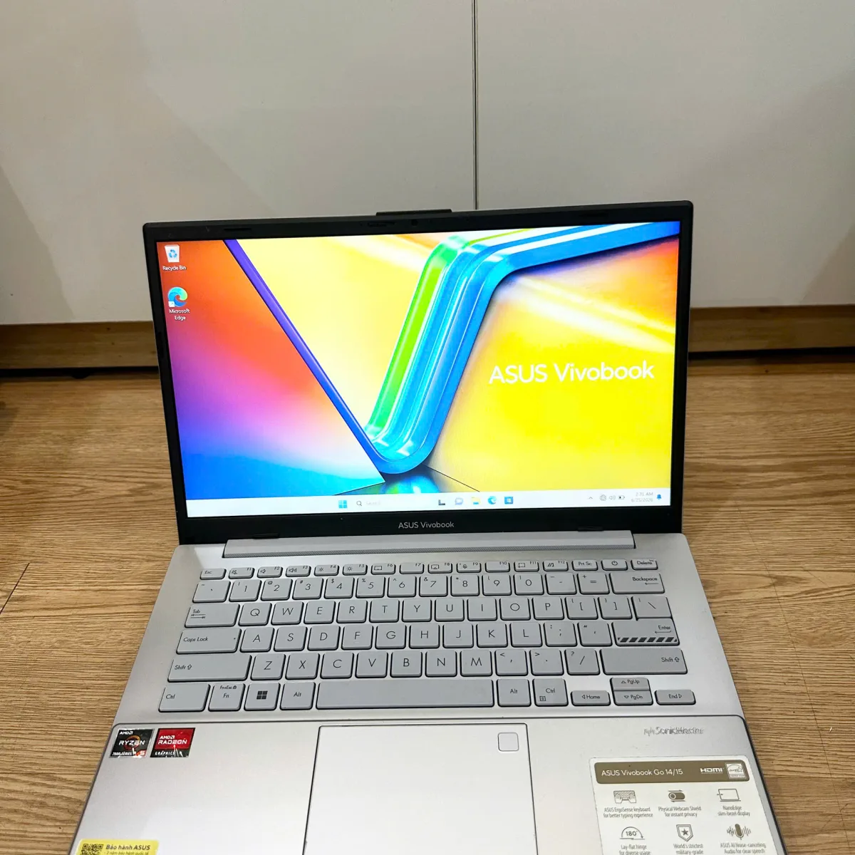 Asus Vivobook Go 14 E1404FA-NK177W R5-7520U/16GB/512GB/14"FHD/Win11 Bạc Cũ