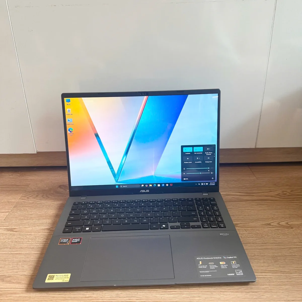 Asus Vivobook S16 M3607GA-SH034W Ryzen AI 7 445/16GB/512GB/16" OLED/Win11_Xám