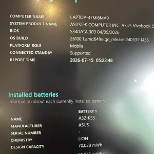 Asus Vivobook S3407CA-LY096WS U7-255H/AI/16GB/512GB/14" WUXGA/W11+HS24+OS365 Xám Cũ
