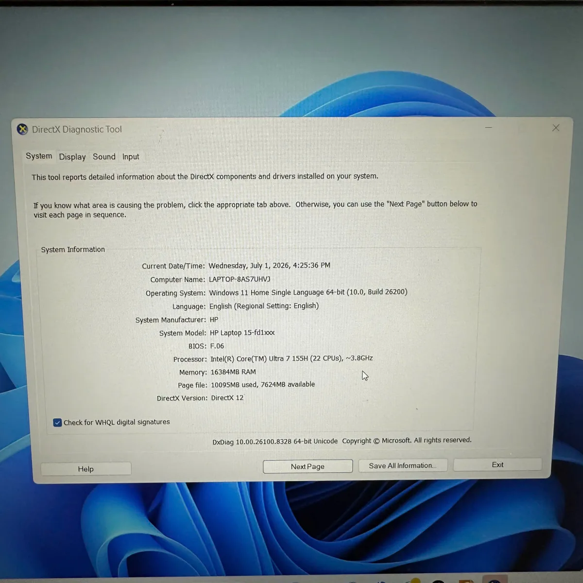 HP 15-fd1058TU U7-155H/AI/16GB/1TB/15.6"FHD/Win11 Bạc Cũ