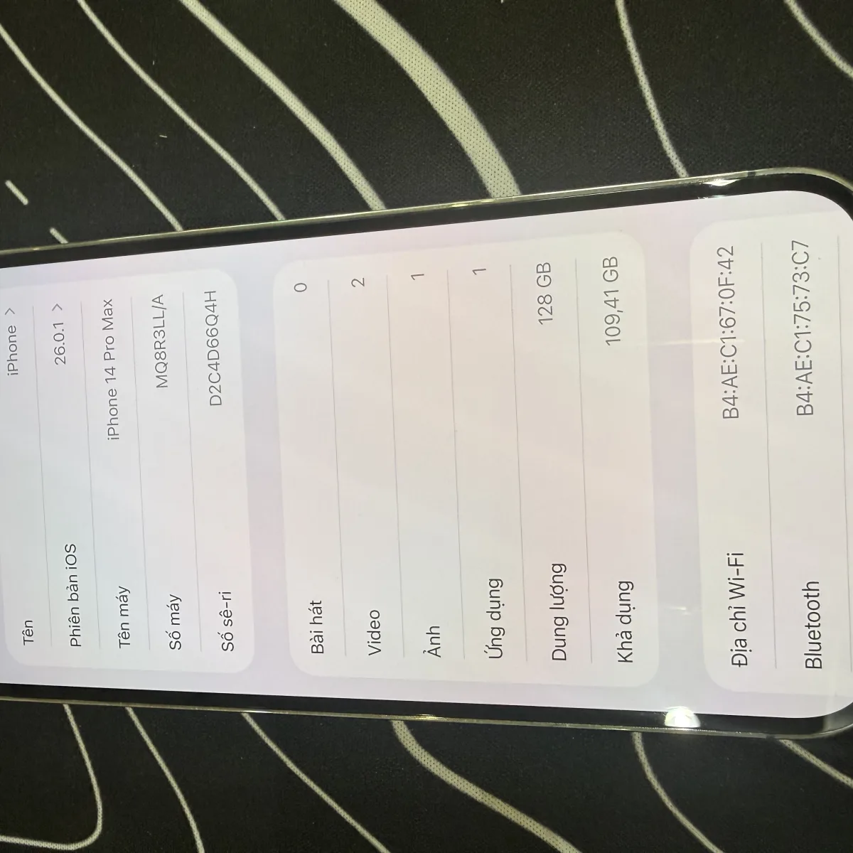 Iphone 14 Pro Max 128 tím LL 98 pin 84 zin