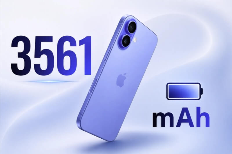iPhone 16 thường cũ pin dung lượng 3.561 mAh