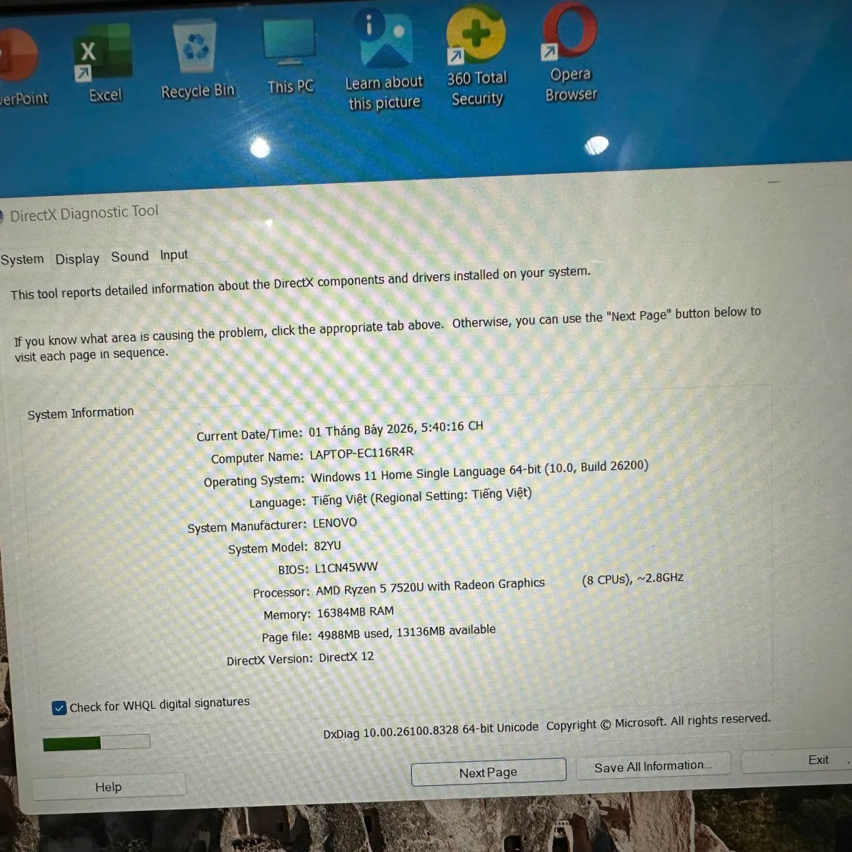 Lenovo V15 G4 AMN R5 7520U/16GB/512GB/15.6"FHD Cũ