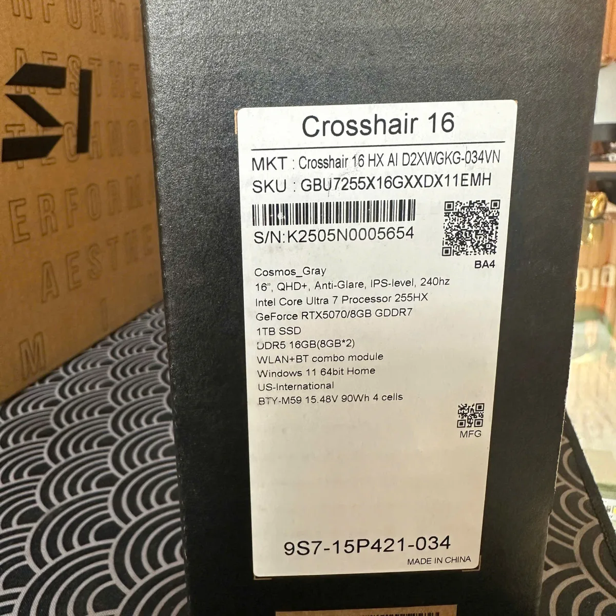 MSI Gaming Crosshair 16 HX D2XWGKG-034VN U7 255HX/AI/16G/1T/16/RTX5070 8G NEW
