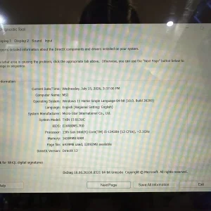 MSI Gaming Thin 15 B13UC-2081VN I5 13420H/16G/512G/15.6FHD/RTX3050 4G/W11 Xám Cũ